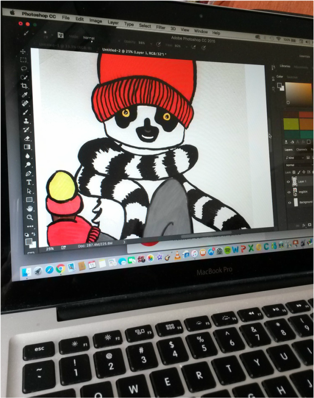 Andrea England Art- editing Lemur Loves Icecream in Photoshop